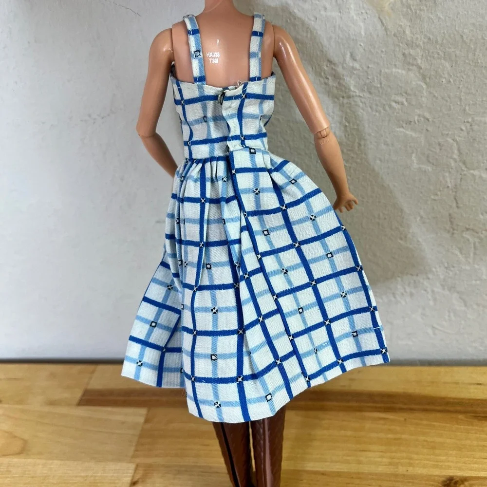 Vintage Fab-Lu Babs Sun-Back Sensation Dress Blue Barbie Clone Hong Kong 1960s